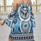 Tribal Print Cold Shoulder Casual Dress