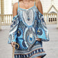 Tribal Print Cold Shoulder Casual Dress