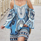 Tribal Print Cold Shoulder Casual Dress