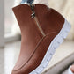 Fleece Lined Side Zipper Ankle Boots