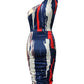 Abstract Print One Shoulder Ruched Bodycon Dress