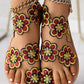 Floral Pattern Toe Ring Beach Sandals