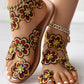 Floral Pattern Toe Ring Beach Sandals