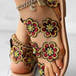 Floral Pattern Toe Ring Beach Sandals