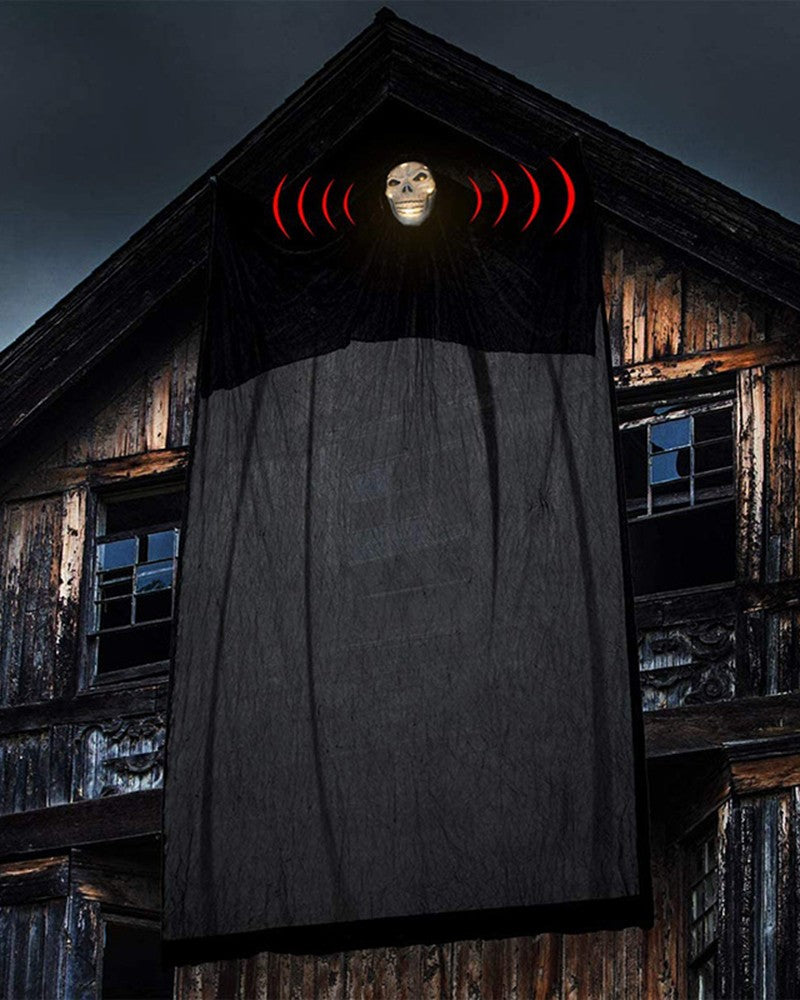 1pcs Halloween Ghost Voice Control Hanging Decoration With Light up Head And Creepy Sound