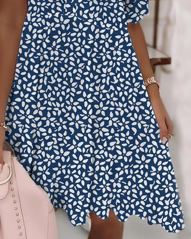 Ditsy Floral Print Casual Dress