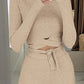 Tied Detail Ribbed Top & High Waist Pants Set