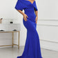 Cross Over Neck Fishtail Evening Dress