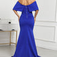 Cross Over Neck Fishtail Evening Dress