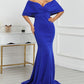 Cross Over Neck Fishtail Evening Dress