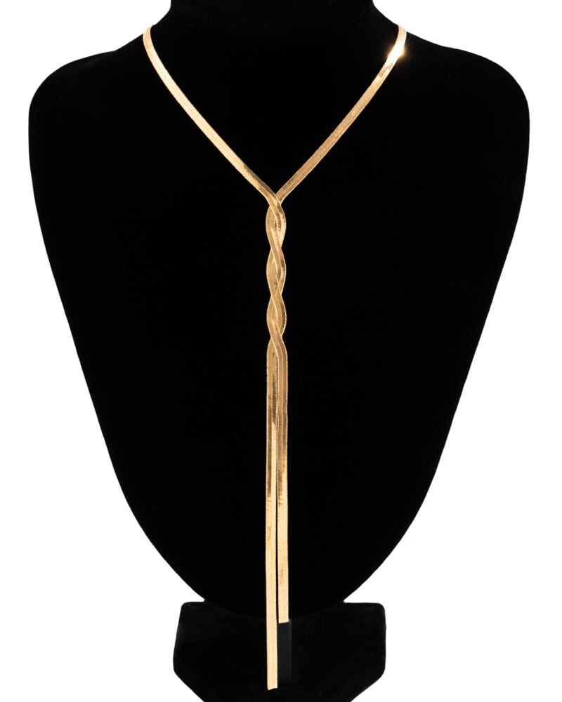 1pc Snake Herringbone Tassel Minimalist Necklace