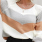 Chevron Pattern Colorblock Long Sleeve Knit Sweater