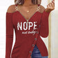 Letter Print Zip Detail Cold Shoulder Top