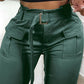 Pocket Design Paperbag Waist Cargo Pants With Belt