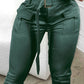 Pocket Design Paperbag Waist Cargo Pants With Belt