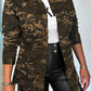 Camouflage Print Ripped Casual Jacket