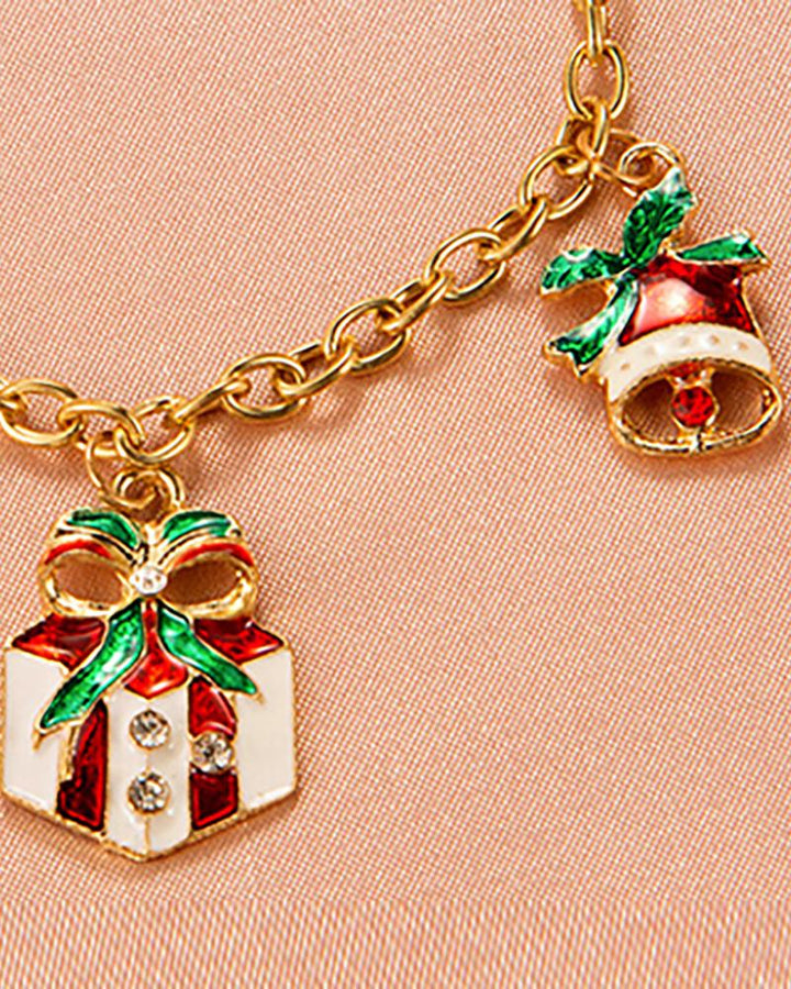 Christmas Gift / Bell / Floral Pattern Chain Bracelet