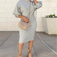 Lantern Sleeve O Neck Casual Dress