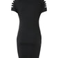 Ladder Cutout Round Neck Casual Dress