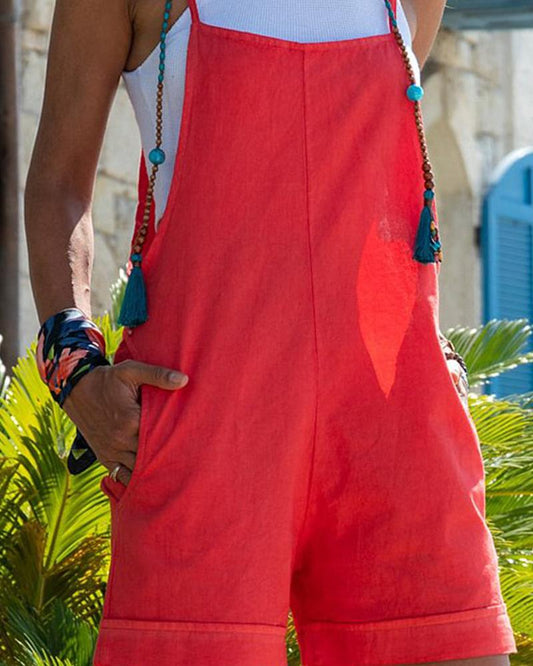 Pocke Design Spaghetti Strap Romper