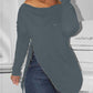Zipper Design Cold Shoulder Slit Sweatshirt