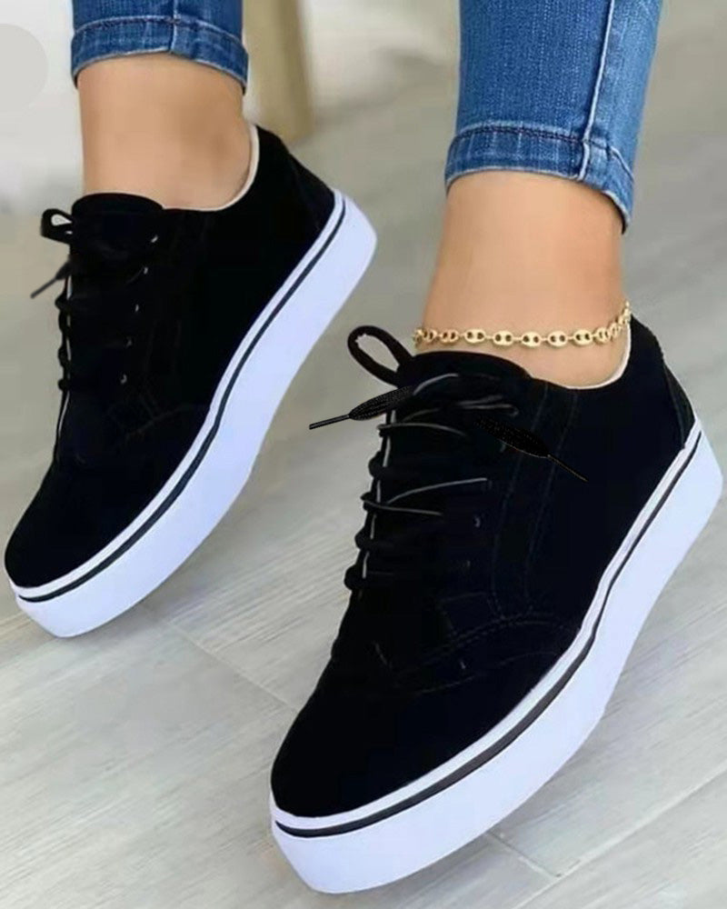Hollow Out Lace up Sneakers