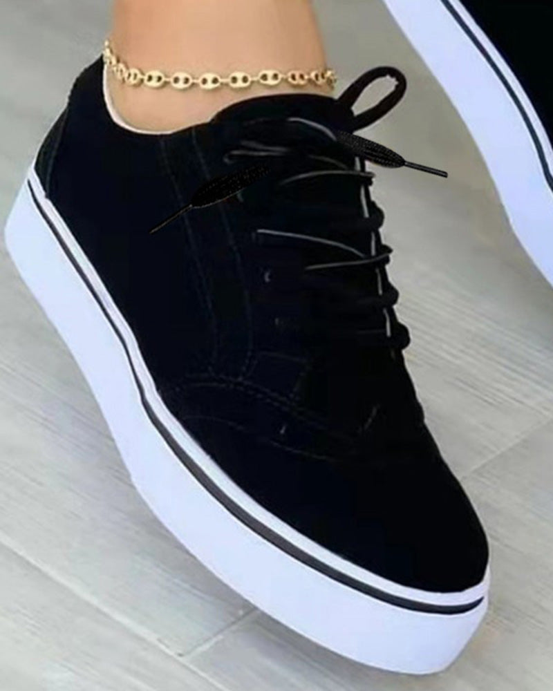 Hollow Out Lace up Sneakers