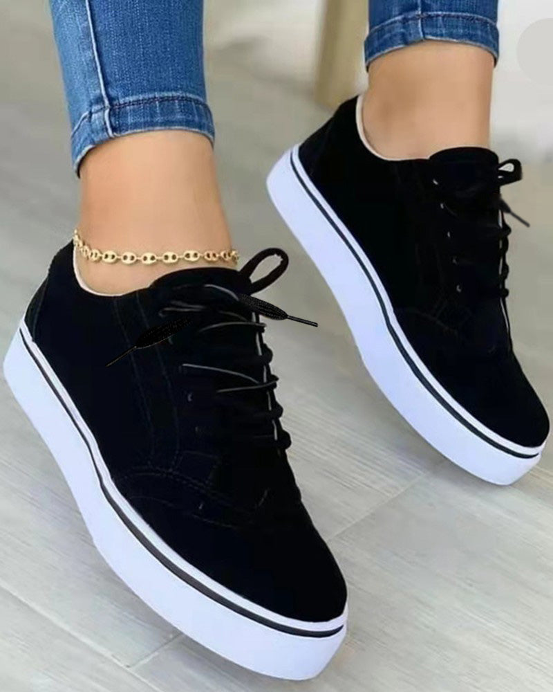 Hollow Out Lace up Sneakers