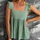 Flutter Sleeve Ruched Tank Top