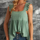 Flutter Sleeve Ruched Tank Top