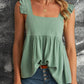 Flutter Sleeve Ruched Tank Top