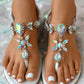 Gem Stone Toe Post Ankle Strap Sandals