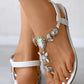 Gem Stone Toe Post Ankle Strap Sandals