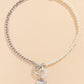 1pc Pearls Decor OT Toggle Heart Pendant Necklace
