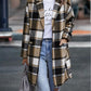 Plaid Print Pocket Detail Long Sleeve Coat