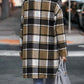 Plaid Print Pocket Detail Long Sleeve Coat