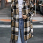 Plaid Print Pocket Detail Long Sleeve Coat