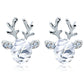 1Pair Christmas Reindeer Shaped Gem Stone Earrings