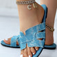 Hollow Out Denim Summer Slippers