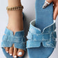 Hollow Out Denim Summer Slippers