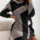 Geometric Print Long Sleeve Sweatshirt Dress