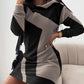 Geometric Print Long Sleeve Sweatshirt Dress