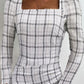 Plaid Print Raw Hem Ruched Dress