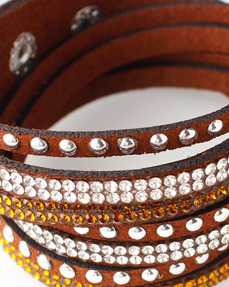 1pcs Leather Multi layer Wide Bracelet