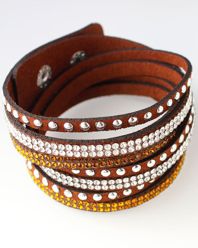 1pcs Leather Multi layer Wide Bracelet