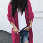 Plaid Knitted Open Front Longline Cardigan