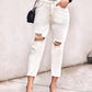 Ripped Cutout High Waist Pocket Design Jeans