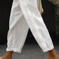 Contrast Lace Pocket Design Casual Pants