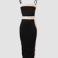Contrast Sequin Spaghetti Strap Bodycon Dress