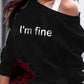 Halloween Letter Blood Print Long Sleeve Sweatshirt